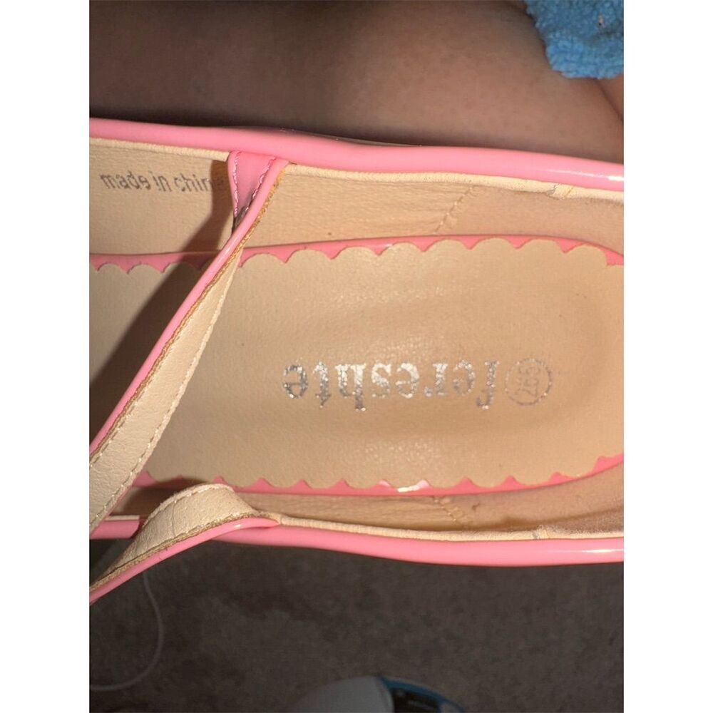 Pink Patent Cross-Strap Platform Heels - Picture 10 of 16
